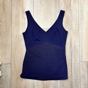 Honeylove Liftwear Tank with built-in shapewear Navy Sleeveless Top size small
